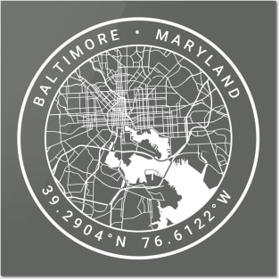 Baltimore Map Posters and Art